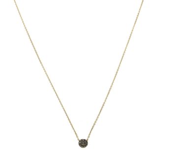 Złoty naszyjnik celebrytka DIAMENT 585 z diamentami 0,05 ct N08280YC BLACK.  Zawieszka z 10 brylantami wielkości 0,05 ct, czystości SI oraz barwie H. Waga naszyjnika wynosi około 0,72 gram. Idealny naszyjnik z diamentami na pr.jpg